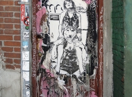 Woman over a wolf