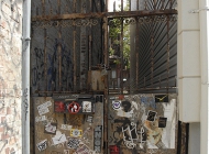 Stickers on a gate